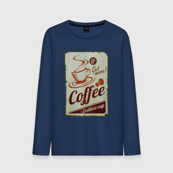 Мужской лонгслив хлопок Coffee Cup Retro