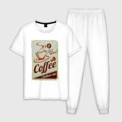 Мужская пижама хлопок Coffee Cup Retro