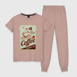 Женская пижама хлопок Coffee Cup Retro