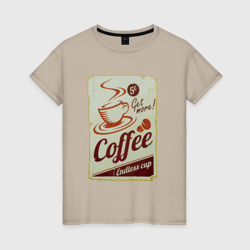 Женская футболка хлопок Coffee Cup Retro