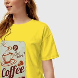 Женская футболка хлопок Oversize Coffee Cup Retro - фото 2