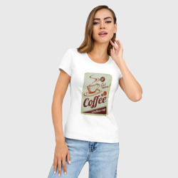 Женская футболка хлопок Slim Coffee Cup Retro - фото 2