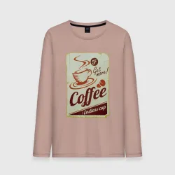 Мужской лонгслив хлопок Coffee Cup Retro
