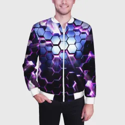 Мужской бомбер 3D Соты - 3d - фото 2