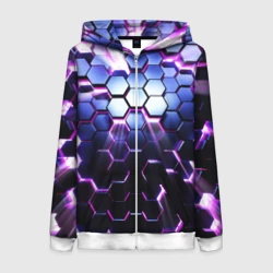 Женская толстовка 3D на молнии Соты - 3d