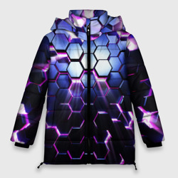 Женская зимняя куртка Oversize Соты - 3d