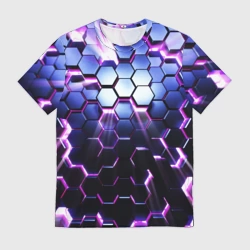 Мужская футболка 3D Соты - 3d