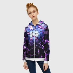 Женская толстовка 3D на молнии Соты - 3d - фото 2