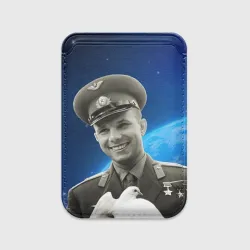 Картхолдер Magsafe магнитный Юрий Гагарин с голубем 3D