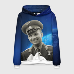 Мужская толстовка 3D Юрий Гагарин с голубем 3D