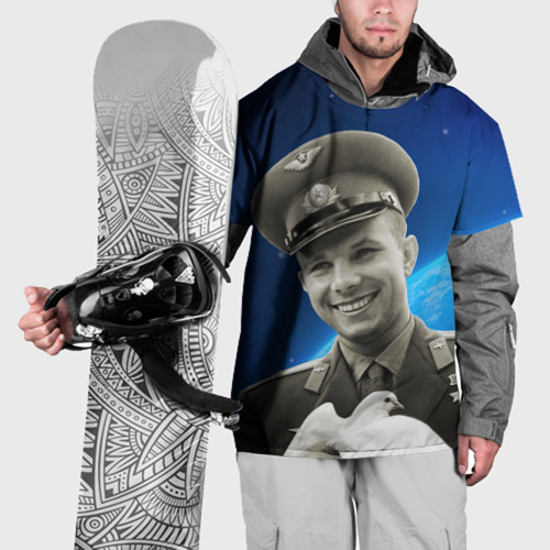 Накидка на куртку 3D Юрий Гагарин с голубем 3D, цвет 3D печать