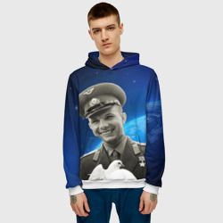 Мужская толстовка 3D Юрий Гагарин с голубем 3D - фото 2
