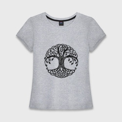 Женская футболка хлопок Slim Кельтское дерево жизни