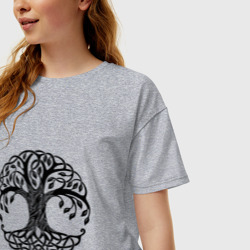 Женская футболка хлопок Oversize Кельтское дерево жизни - фото 2
