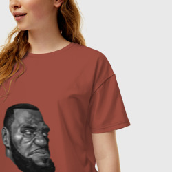 Женская футболка хлопок Oversize Angry LeBron - фото 2