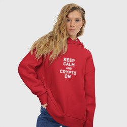 Женское худи Oversize хлопок Keep Calm and Crypto On - фото 2