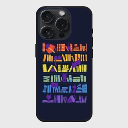 Чехол силиконовый для Apple iPhone 15 Pro Мax матовый Коты и книги