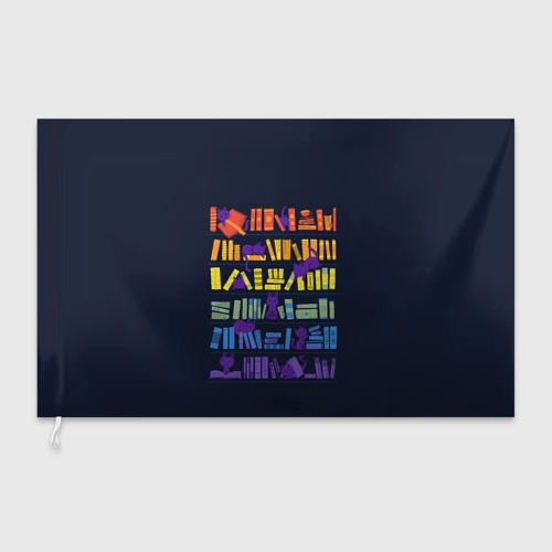 Флаг 3D Коты и книги