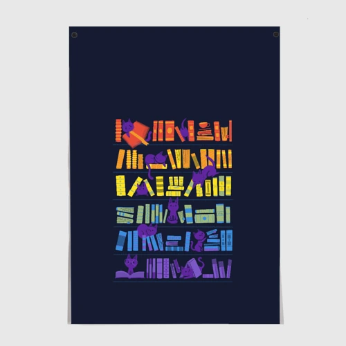 Постер Коты и книги