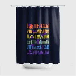 Штора 3D для ванной Коты и книги