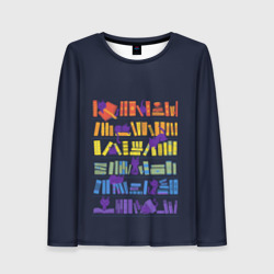 Женский лонгслив 3D Коты и книги