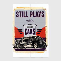 Магнитный плакат 2Х3 Still plays with cars / Retro