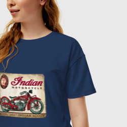 Женская футболка хлопок Oversize Indian motorcycle 1901 - фото 2