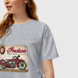 Женская футболка хлопок Oversize Indian motorcycle 1901 - фото 2