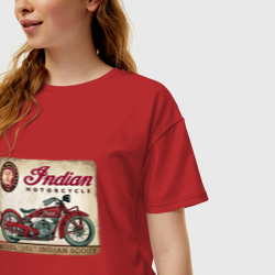 Женская футболка хлопок Oversize Indian motorcycle 1901 - фото 2