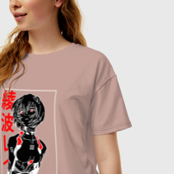 Женская футболка хлопок Oversize Аянами Рей пилот Евы 00 - фото 2