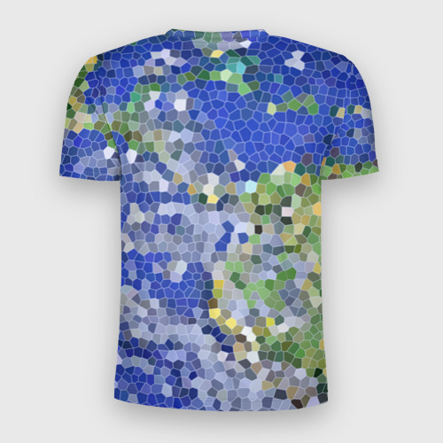 Мужская футболка 3D Slim Планета Земля - пиксельный рисунок, цвет 3D печать - фото 2