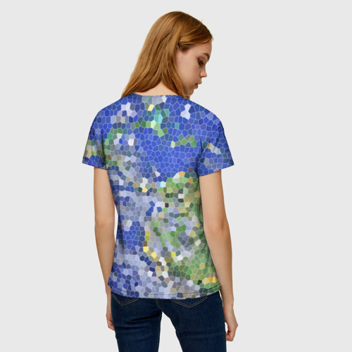 Женская футболка 3D Планета Земля - пиксельный рисунок, цвет 3D печать - фото 4