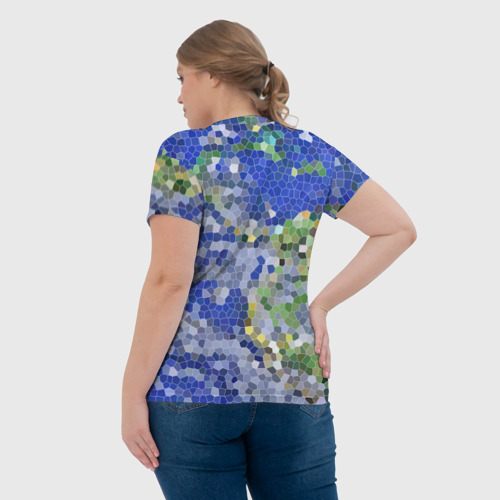 Женская футболка 3D Планета Земля - пиксельный рисунок, цвет 3D печать - фото 7
