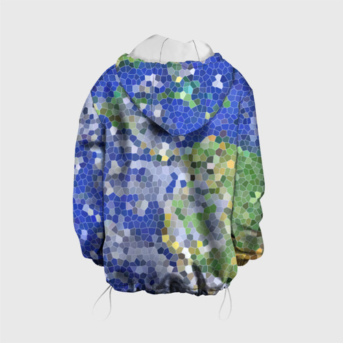 Детская куртка 3D Планета Земля - пиксельный рисунок, цвет белый - фото 2