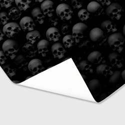 Бумага для упаковки 3D Черепа на черном фоне паттерн - фото 2
