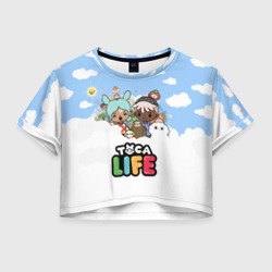 Женская футболка Crop-top 3D Toca Life Sky