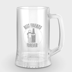 Best friends - forever – Кружка пивная с гравировкой с принтом купить со скидкой в -20%