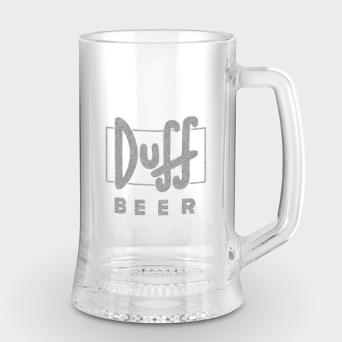 Кружка пивная с гравировкой с принтом Engraving duff beer, вид спереди №1