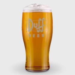 Бокал с с принтом Engraving duff beer для любого человека, вид спереди №2. Цвет основы: прозрачный