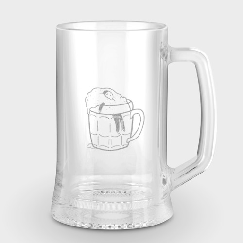 Кружка пивная с гравировкой Drowned in a mug of beer