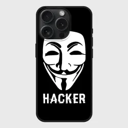 Чехол силиконовый для Apple iPhone 15 Pro Мax матовый Маска хакера
