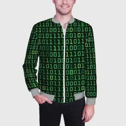 Мужской бомбер 3D Двоичный Код Binary Code - фото 2
