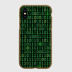Чехол для iPhone XS Max матовый Двоичный Код Binary Code