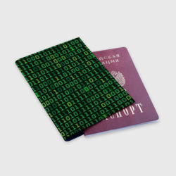 Обложка для паспорта матовая кожа Двоичный Код Binary Code - фото 2