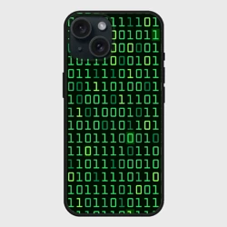 Чехол силиконовый для Apple iPhone 15 матовый Двоичный Код Binary Code