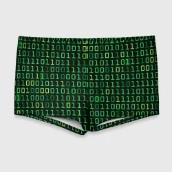 Мужские купальные плавки 3D Двоичный Код Binary Code