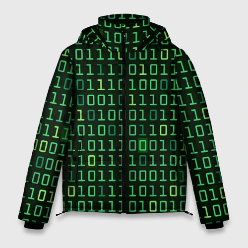 Мужская зимняя куртка 3D Двоичный Код Binary Code