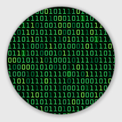 Круглый коврик для мышки Двоичный Код Binary Code