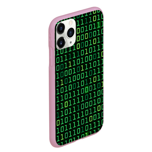 Чехол для iPhone 11 Pro Max матовый Двоичный Код Binary Code, цвет розовый - фото 3