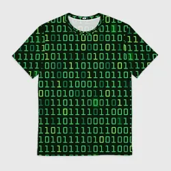 Мужская футболка 3D Двоичный Код Binary Code